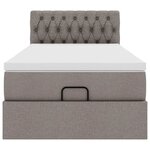 vidaXL Lit ottoman avec matelas taupe 100x200 cm tissu