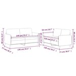 vidaXL Ensemble de canapés 2 Pièces avec coussins Crème Tissu