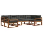 vidaXL Ensemble de canapés d'extérieur 6 Pièces Naturel et Anthracite