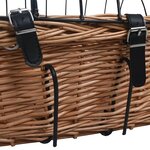 vidaXL Panier avant de vélo avec couvercle 50x45x35 cm Saule naturel