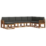 vidaXL Ensemble de canapés d'extérieur 8 pc Naturel et Anthracite