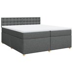 vidaXL Sommier à lattes de lit avec matelas Gris foncé 200x200cm Tissu