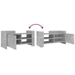 vidaXL Meuble TV gris béton 80x35x40 cm bois d'ingénierie