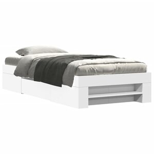 vidaXL Cadre de lit sans matelas blanc 90x200 cm bois d'ingénierie