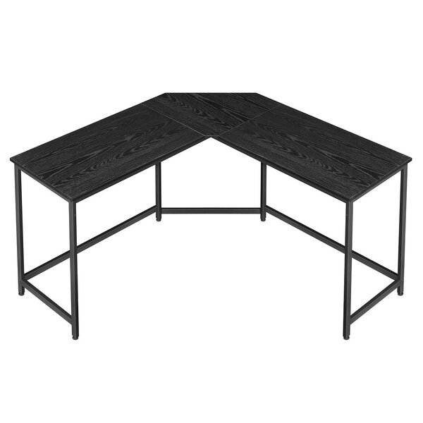 Bureau d’angle table en forme de L pour travailler et réviser 149 x 149 x 76 cm bureau à domicile gain d'espace montage facile style industriel noir 12_0004567
