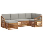 vidaXL Ensemble de canapés d'extérieur 6 pc Gris Naturel et Clair
