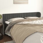 vidaXL Tête de lit avec oreilles Gris foncé 163x23x78/88 cm Velours