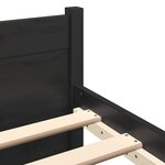 vidaXL Cadre de lit sans matelas noir bois massif 150x200 cm