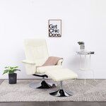 vidaXL Fauteuil inclinable avec repose-pied Crème Similicuir