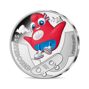 Monnaie de 10€ en argent - Mascotte - Jeux Olympiques 2024 Skateboard - Millésime 2023