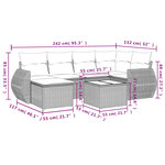 vidaXL Salon de jardin avec coussins 7 Pièces marron résine tressée