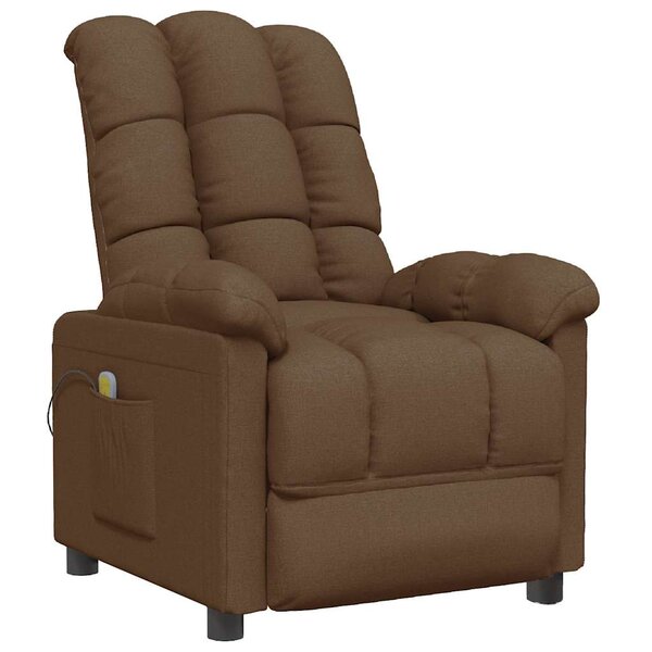 vidaXL Fauteuil de massage Marron Tissu