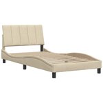 vidaXL Cadre de lit sans matelas crème 100x200 cm tissu