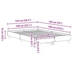 vidaXL Cadre de lit Chêne noir 120 x 200 cm Bois d'ingénierie