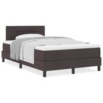 vidaXL Lit boxspring avec matelas Marron foncé 120 x 190 cm tissu