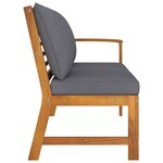 vidaXL Banc de jardin 114 5 cm avec coussin gris foncé Bois d'acacia