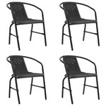 vidaXL Chaises de jardin lot de 4 Rotin plastique et acier 110 kg