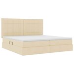 vidaXL Lit de rangement LED avec matelas Crème 200 x 200 cm Tissu