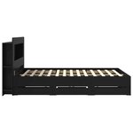 vidaXL Cadre de lit avec rangement Noir 150 x 200 cm Bois d'ingénierie