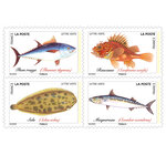 Carnet 12 timbres - Poissons de mer - Lettre verte