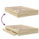 vidaXL Cadre de lit et tiroirs chêne sonoma 120x190 cm bois ingénierie
