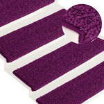vidaXL Tapis d'escalier 30 pièces 65 x 21 x 4 cm Rose Bord rectangulaire