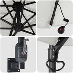 vidaXL Parasol de jardin Beige et Noir 248 x 248 x 148 cm