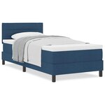 vidaXL Lit boxspring avec matelas avec matelas Bleu 80 x 200 cm tissu