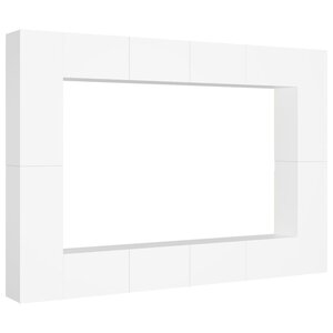 vidaXL Ensemble de meubles TV 8 Pièces Blanc Bois d'ingénierie
