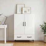 vidaXL Buffet Blanc brillant 66 x 34 5 x 95 cm Bois d'ingénierie