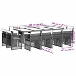 vidaXL Ensemble à manger de jardin coussins 13 Pièces mélange beige rotin