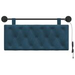 vidaXL Tête de lit suspendue Avec lumière LED Bleu Velours