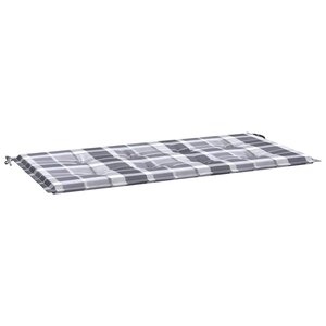 vidaXL Coussin de banc de jardin motif à carreaux gris 120x50x4 cm