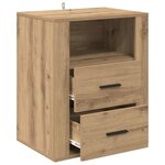 vidaXL Cabinet de chevet avec tiroir chêne artisanal 50 x 36 x 60 cm