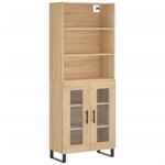 vidaXL Buffet haut Chêne sonoma 69 5x34x180 cm Bois d'ingénierie