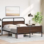 vidaXL Cadre de lit en métal sans matelas chêne marron 160x200 cm