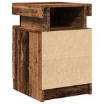 vidaXL Tables de chevet avec LED 2 Pièces vieux bois bois d'ingénierie