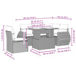 vidaXL Salon de jardin avec coussins 6 Pièces beige résine tressée