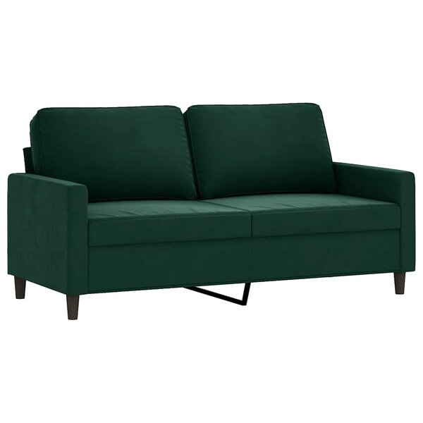 vidaXL Canapé à 2 places Vert foncé 140 cm Velours