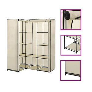 vidaXL Garde-robe d'angle Crème 130 x 87 x 169 cm
