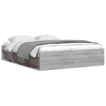 vidaXL Cadre de lit sonoma gris 160x200 cm