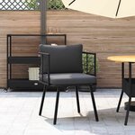 vidaXL Chaise de jardin avec coussins noir résine tressée