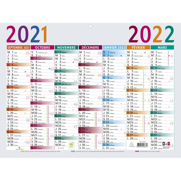 Calendrier Sept / Sept 29,5x22 Multicolore EXACOMPTA