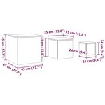 vidaXL Tables d'appoint 3 Pièces Chêne fumé Bois d'ingénierie