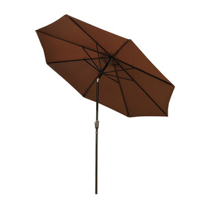 Parasol en métal rond polyester 180g/m² manivelle inclinable Ø 3 x 2 45 m chocolat