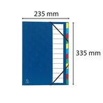 Trieur Rigide Ordonator Dos Extensible 12 Compartiments - Bleu - X 6 - Exacompta