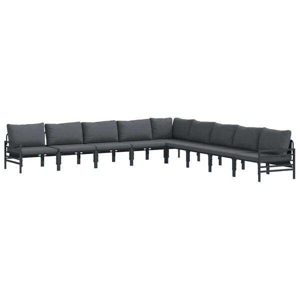 vidaXL Ensemble de canapé de jardin 9 Pièces Anthracite Acier