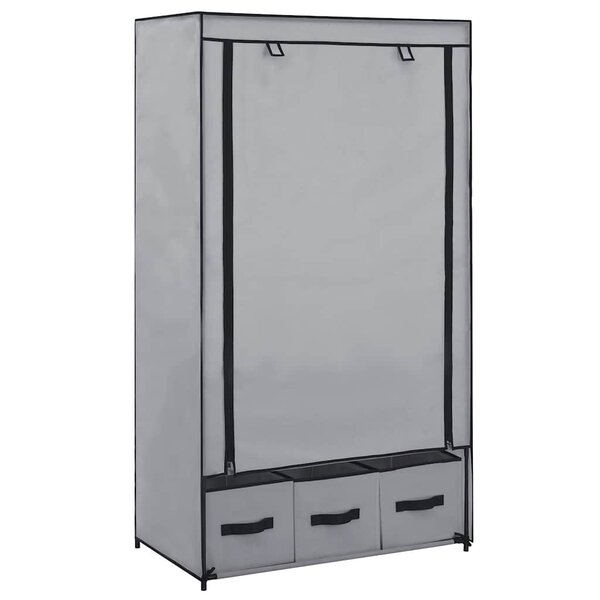vidaXL Garde-robe Gris 87 x 49 x 159 cm Tissu