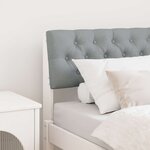 vidaXL Tête de lit capitonnée Gris clair 80 cm Pin massif