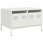 vidaXL Meuble TV blanc 68x50x43 5 cm acier laminé à froid